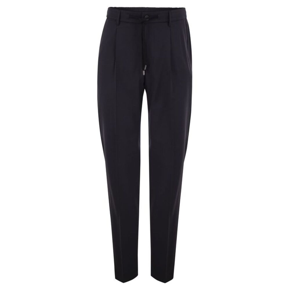 Peserico Men Tailored Stretch Wool-Blend Jogger Trousers